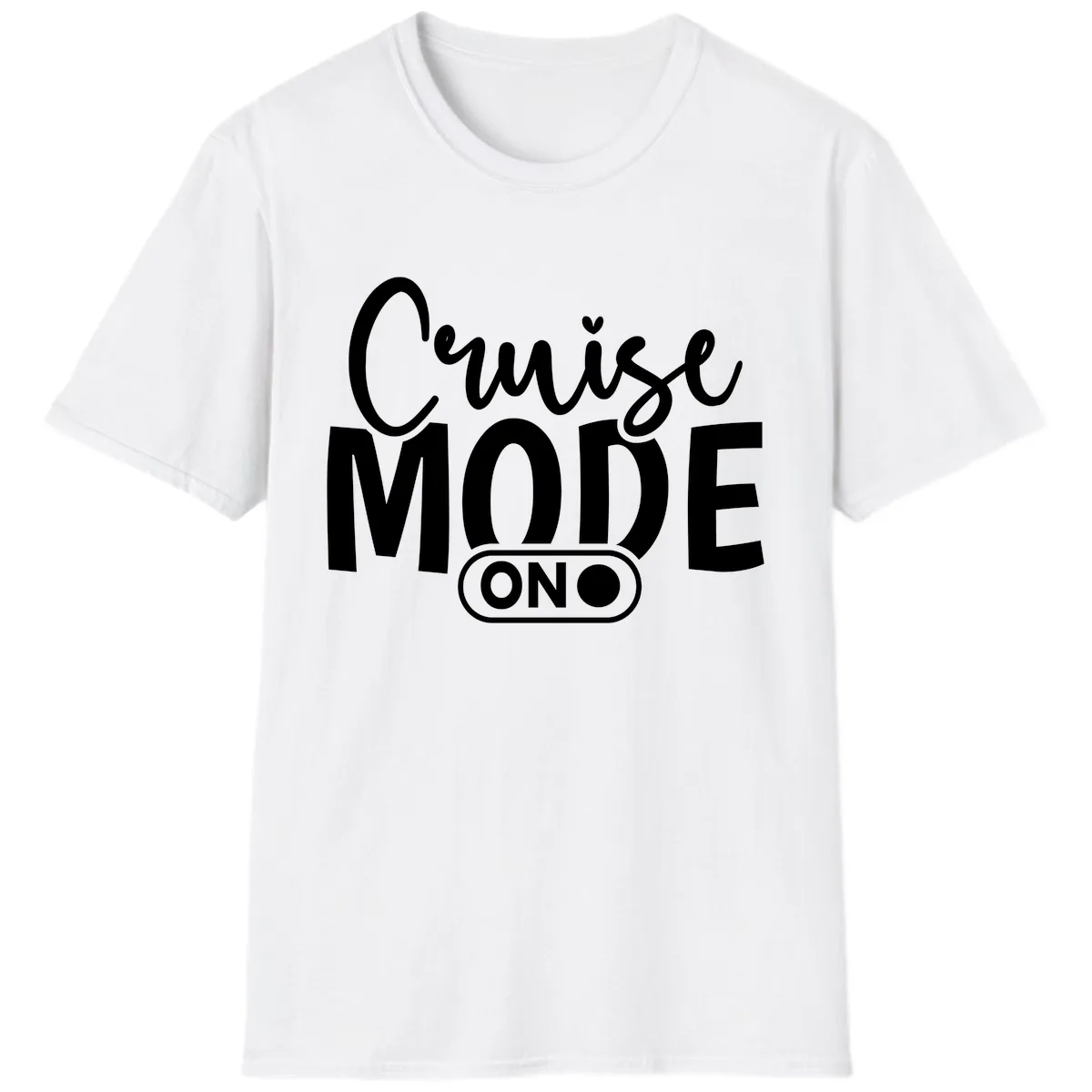 Cruise Mode On Typography T-Shirt in White