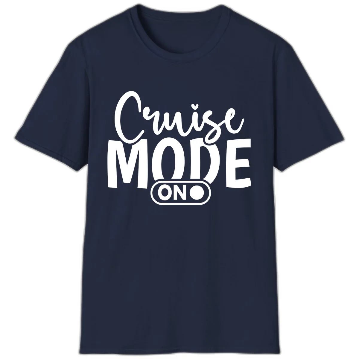 Cruise Mode On Typography T-Shirt in Navy