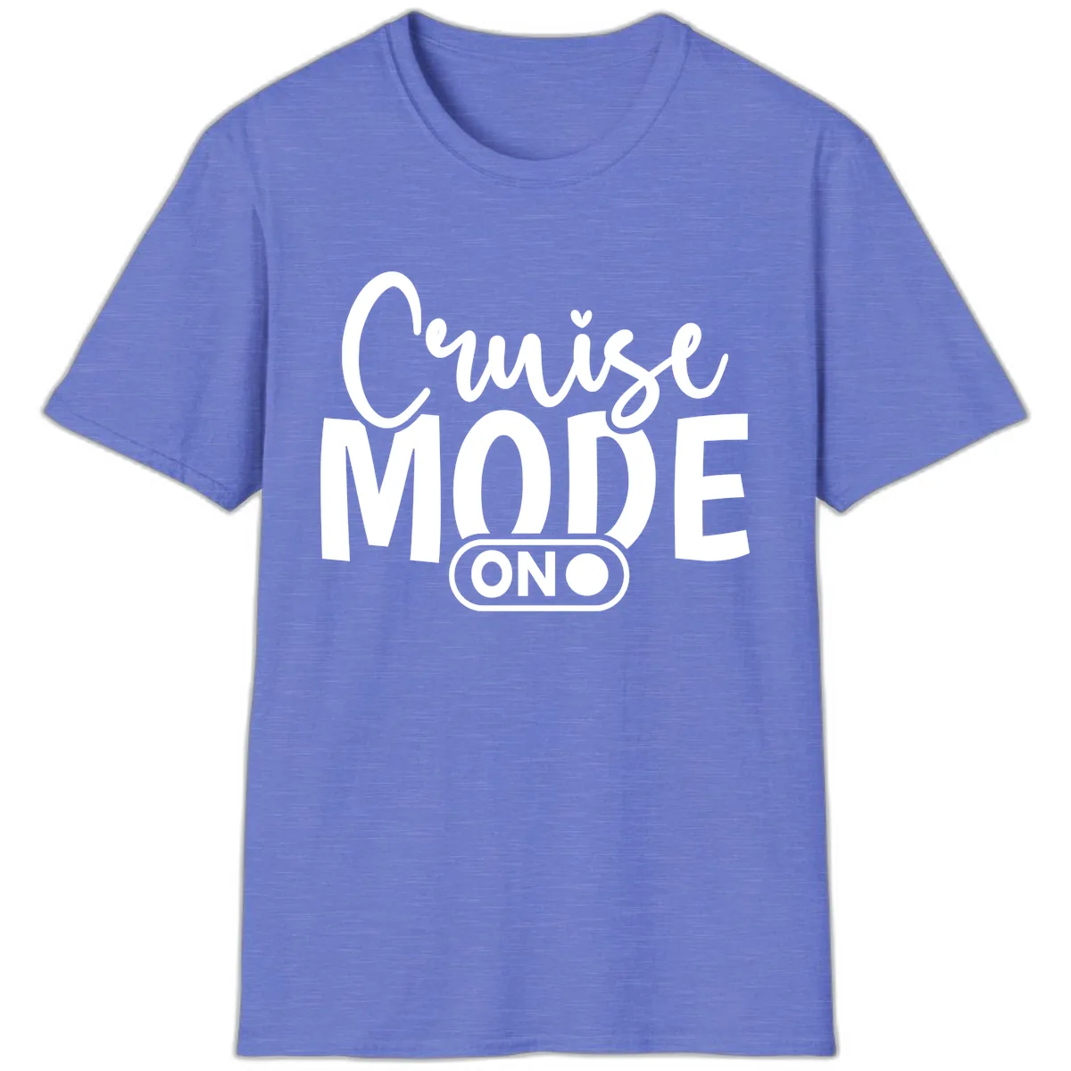 Cruise Mode On Typography T-Shirt in Heather Royal