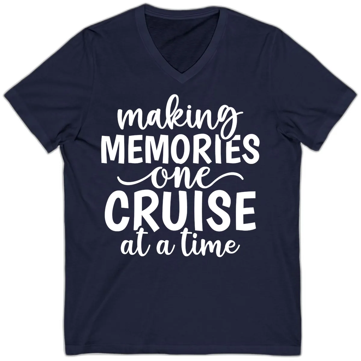 Making Memories One Cruise at a Time V-Neck in Navy