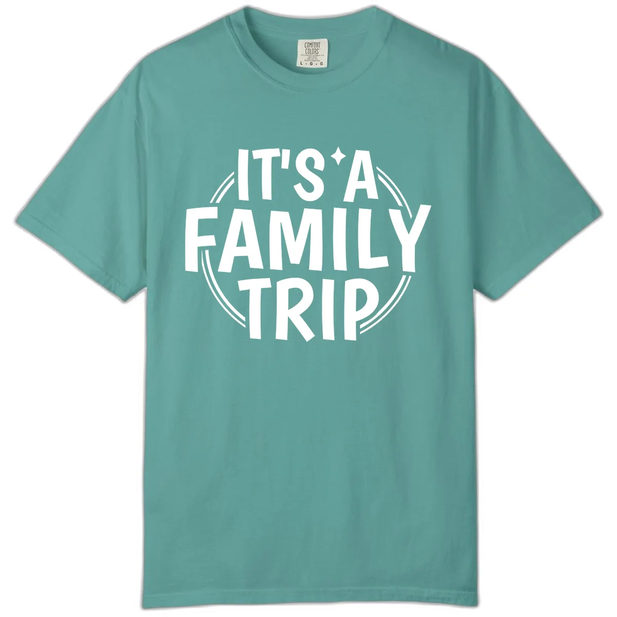 It's A Family Trip Comfort Color in Seafoam