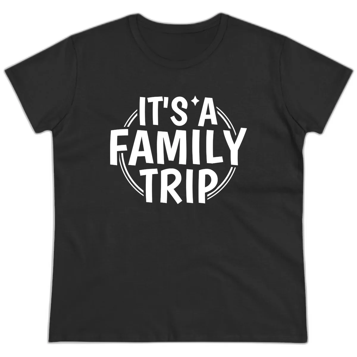 It's A Family Trip Ladies Tee in Black