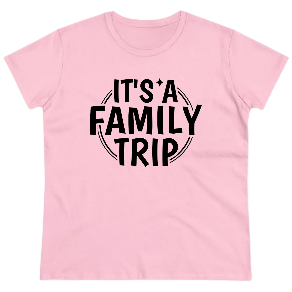 It's A Family Trip Ladies Tee in Light Pink