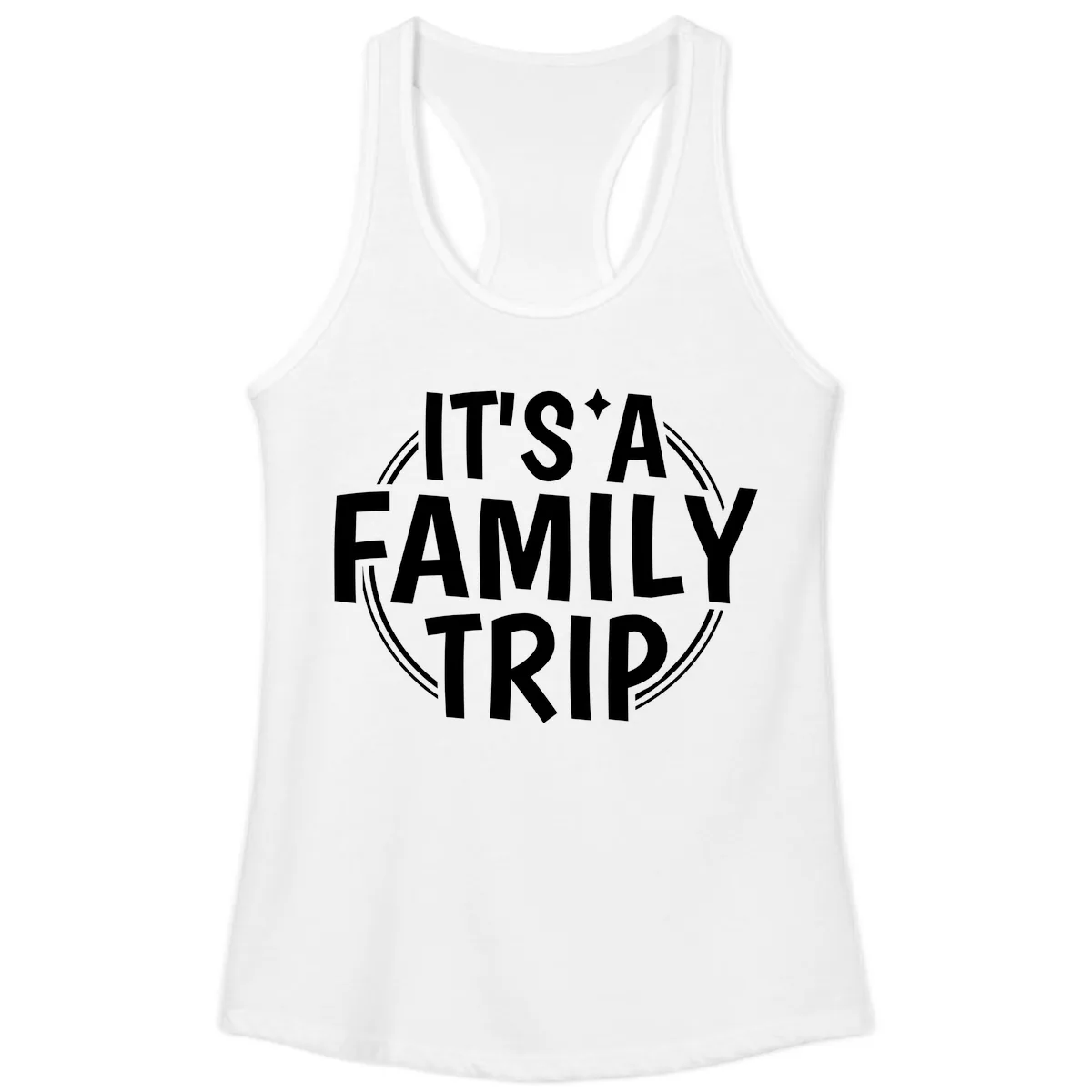 It's A Family Trip Ladies Tank in White