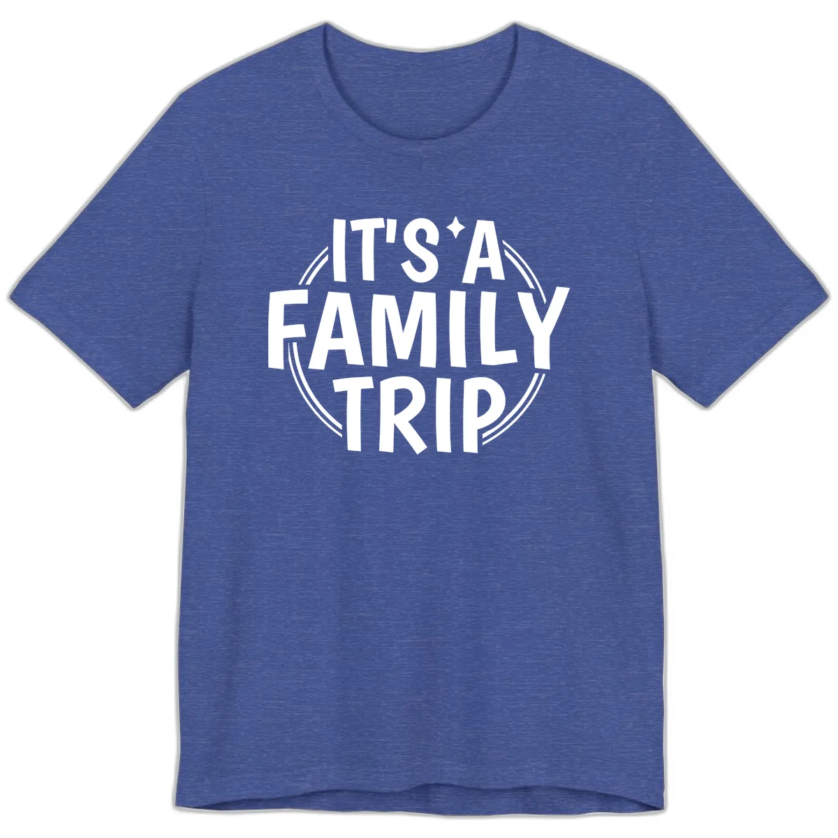 It's A Family Trip Premium T-Shirt in Heather True Royal