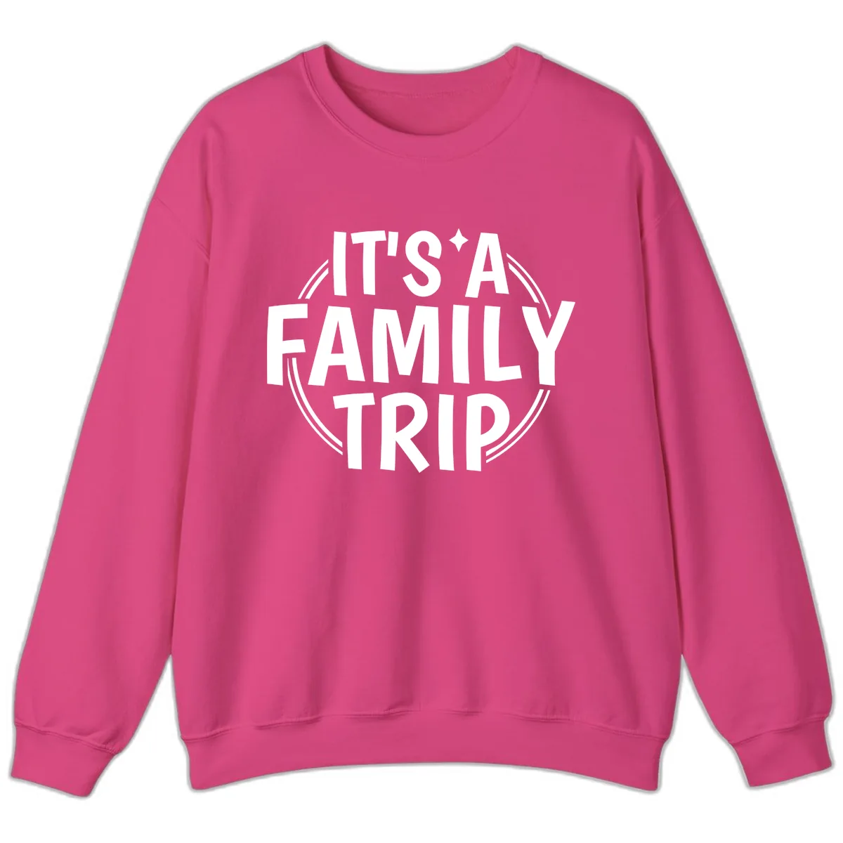 It's A Family Trip Sweatshirt in Heliconia