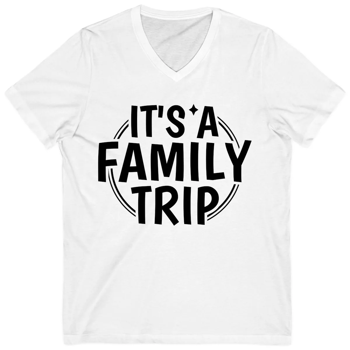 It's A Family Trip V-Neck in White