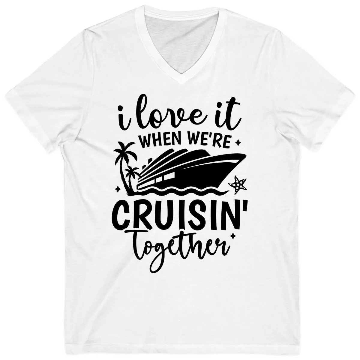 I Love It When We're Cruisin Together V-Neck in White