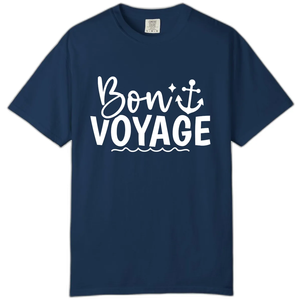 Bon Voyage Anchor Design Comfort Color in Navy