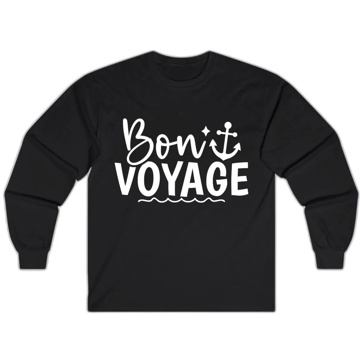 Bon Voyage Anchor Design Long Sleeve in Black