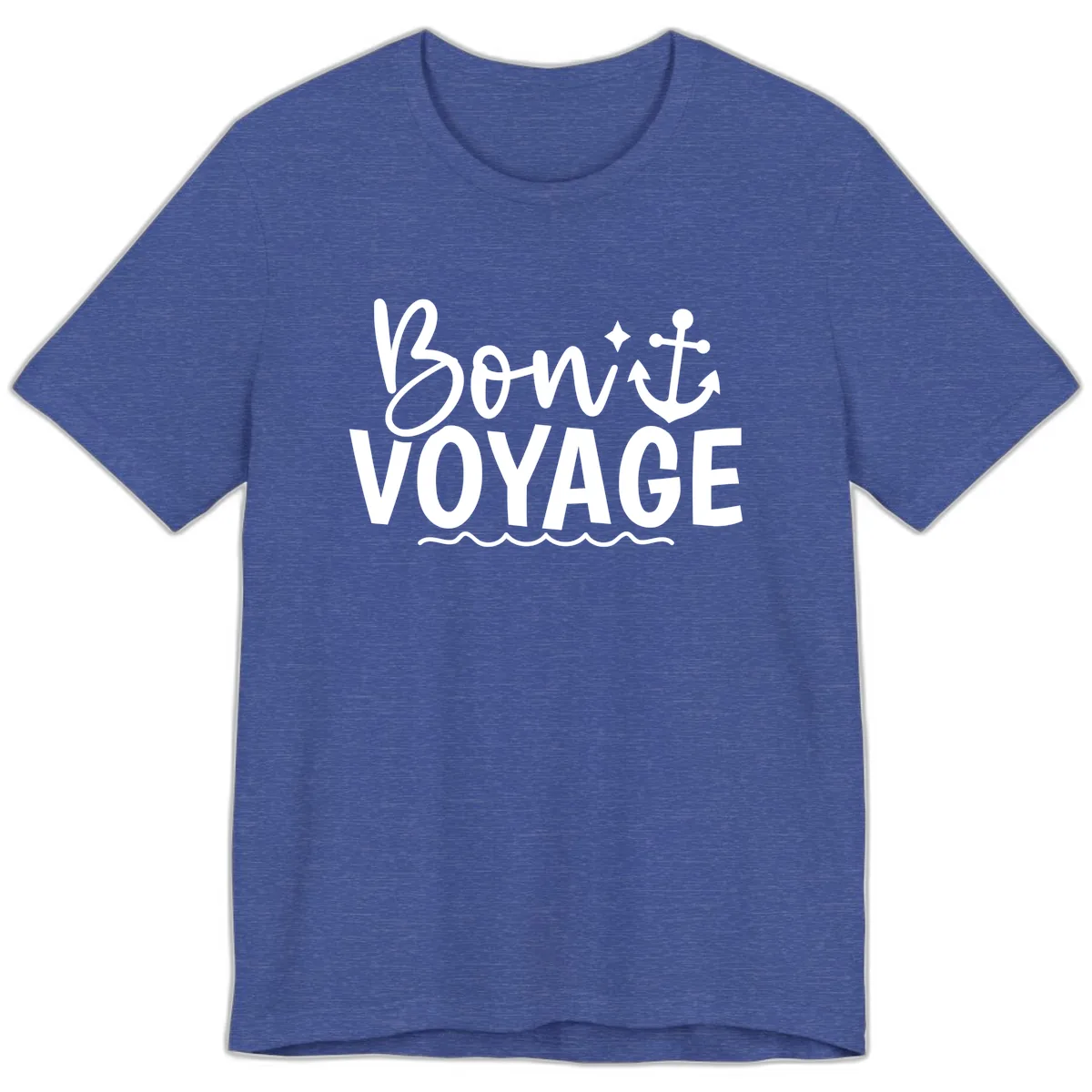 Bon Voyage Anchor Design Premium T-Shirt in Heather True Royal