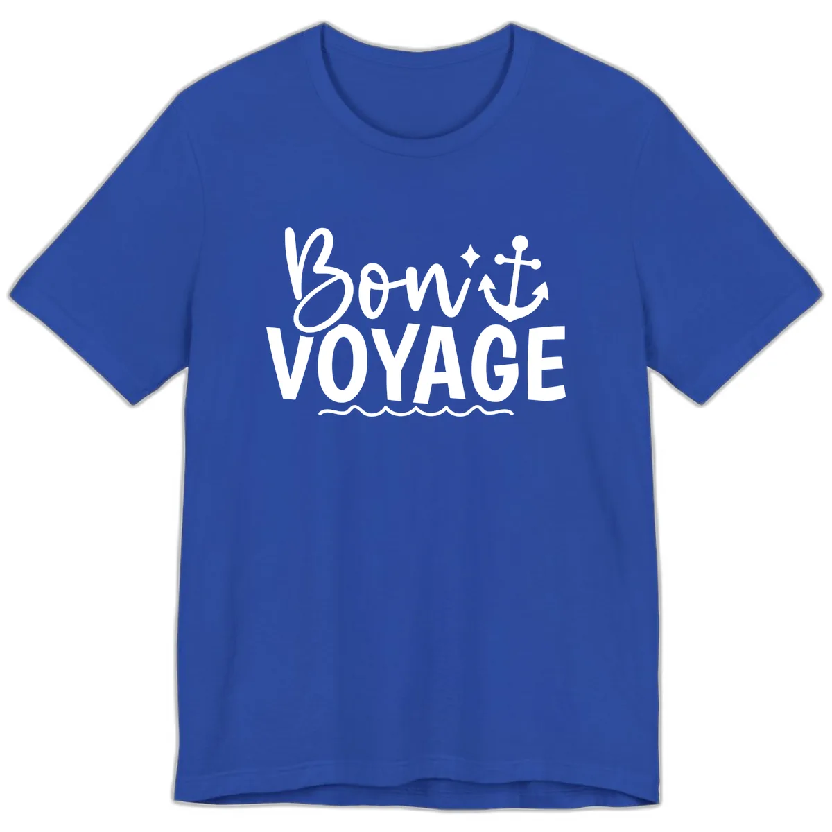 Bon Voyage Anchor Design Premium T-Shirt in True Royal