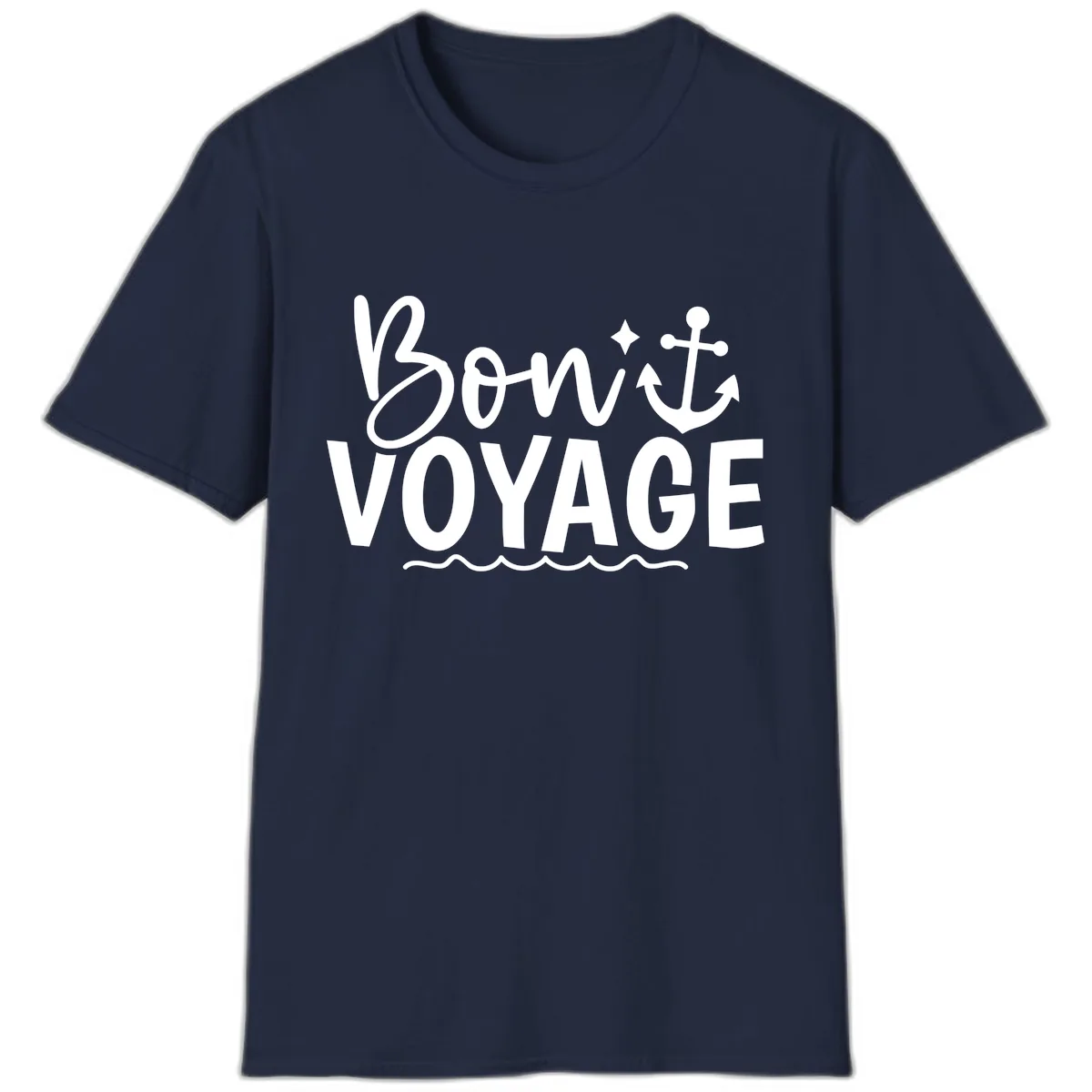Bon Voyage Anchor Design T-Shirt in Navy