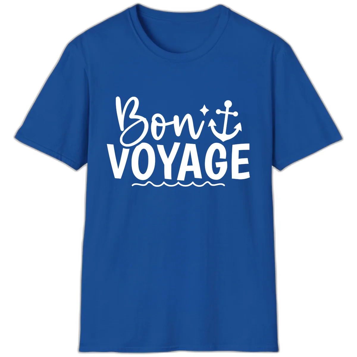 Bon Voyage Anchor Design T-Shirt in Royal