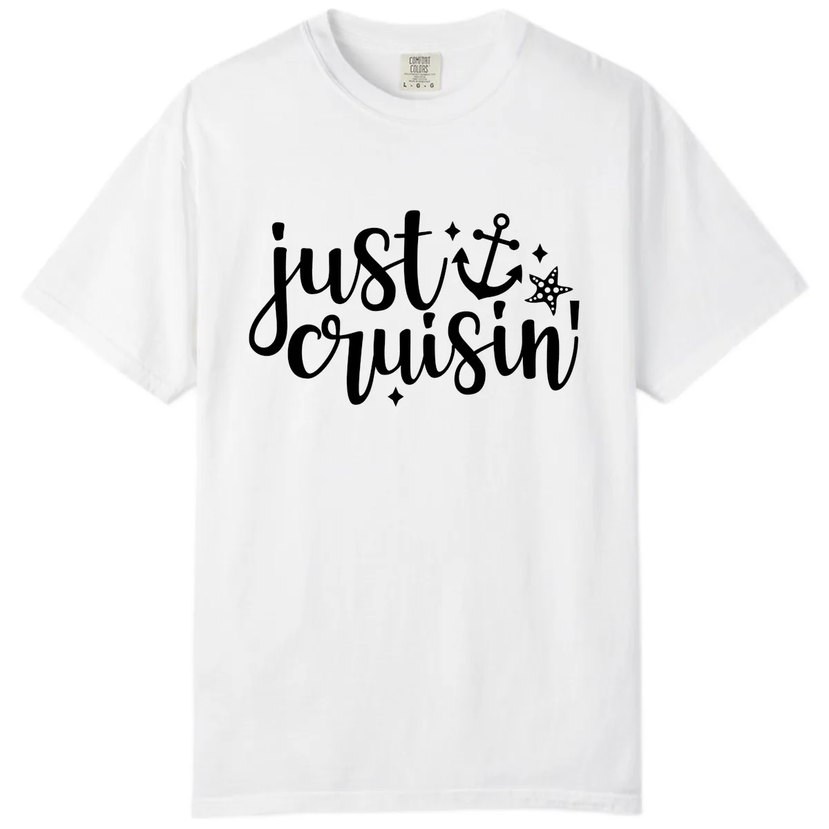 Just Cruisin' Anchor and Starfish Comfort Color in White