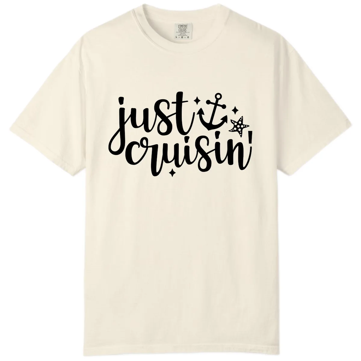 Just Cruisin' Anchor and Starfish Comfort Color in Ivory