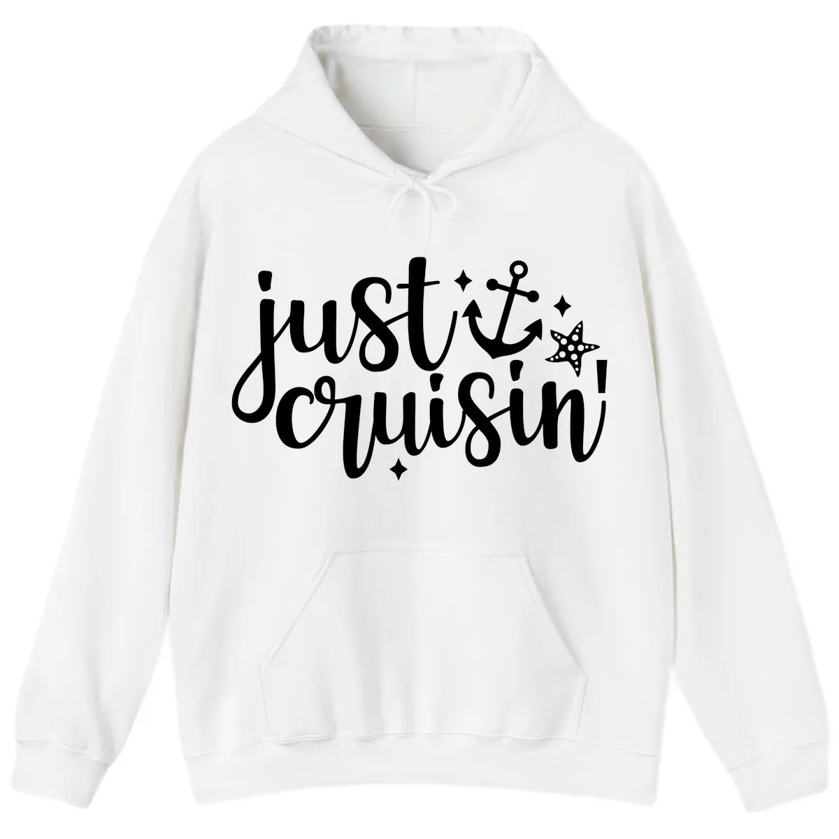 Just Cruisin' Anchor and Starfish Hoodie in White