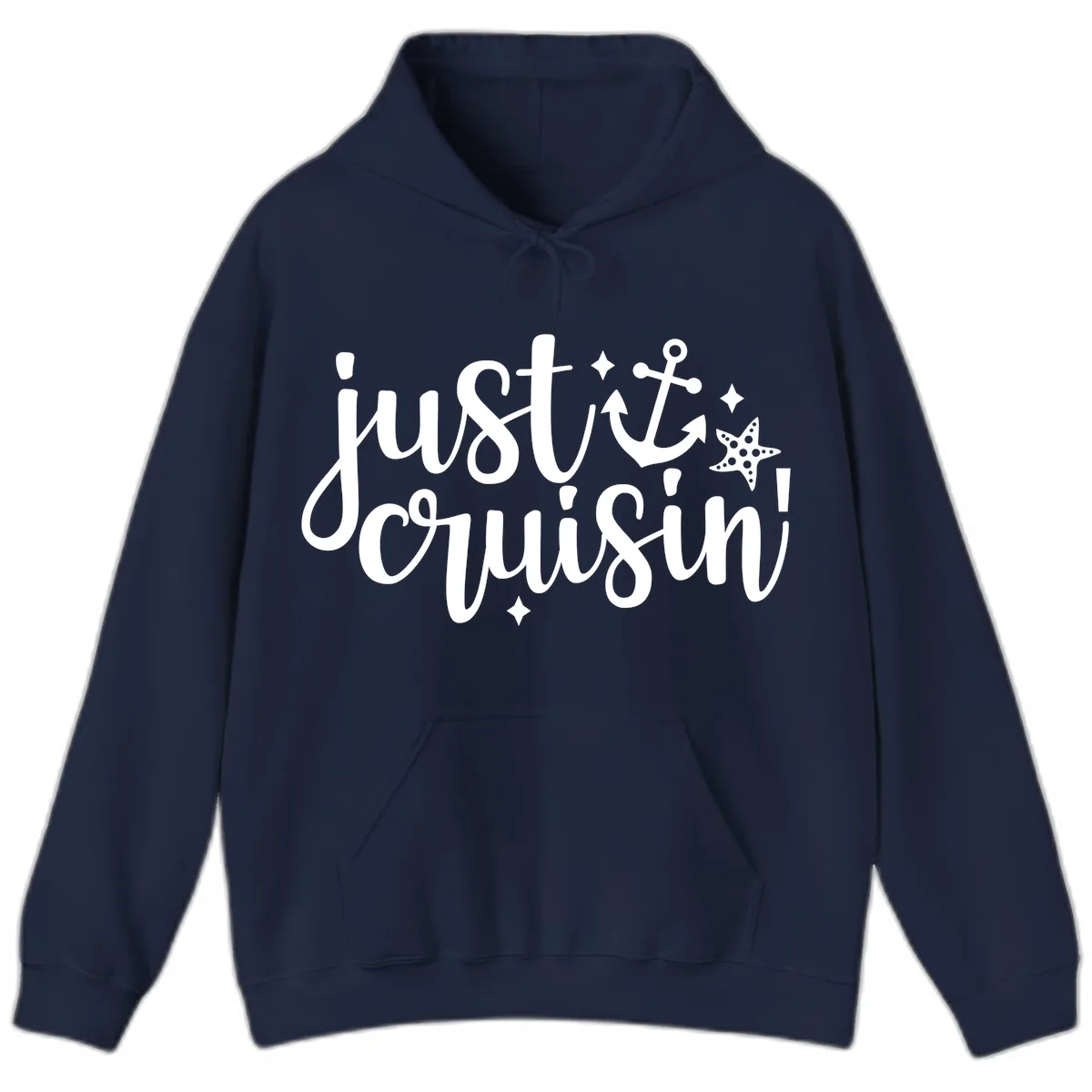 Just Cruisin' Anchor and Starfish Hoodie in Navy