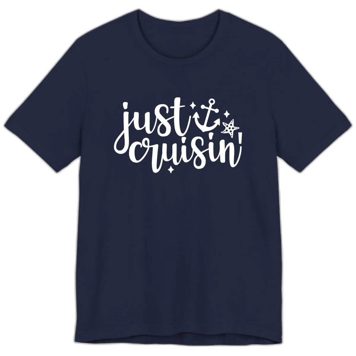 Just Cruisin' Anchor and Starfish Premium T-Shirt in Navy
