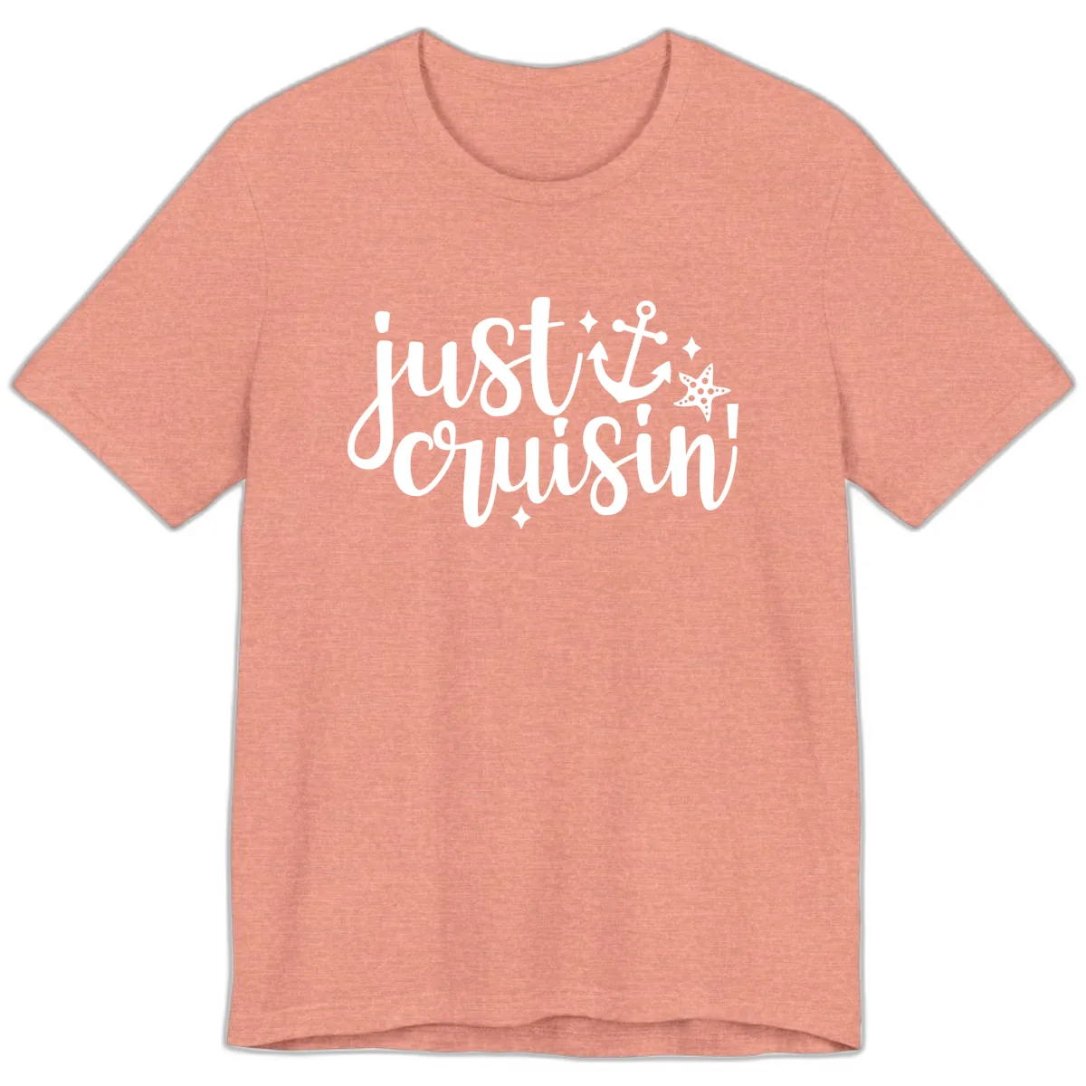 Just Cruisin' Anchor and Starfish Premium T-Shirt in Heather Sunset