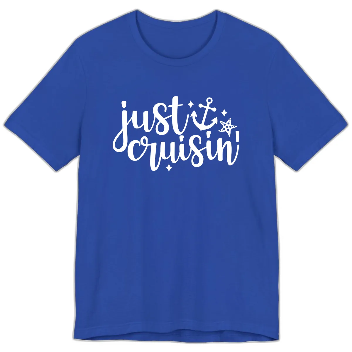 Just Cruisin' Anchor and Starfish Premium T-Shirt in True Royal