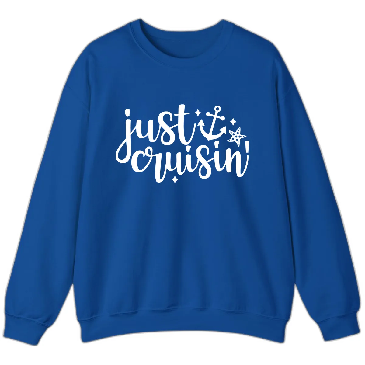 Just Cruisin' Anchor and Starfish Sweatshirt in Royal