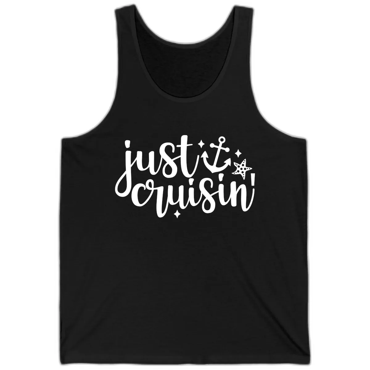 Just Cruisin' Anchor and Starfish Tank in Black