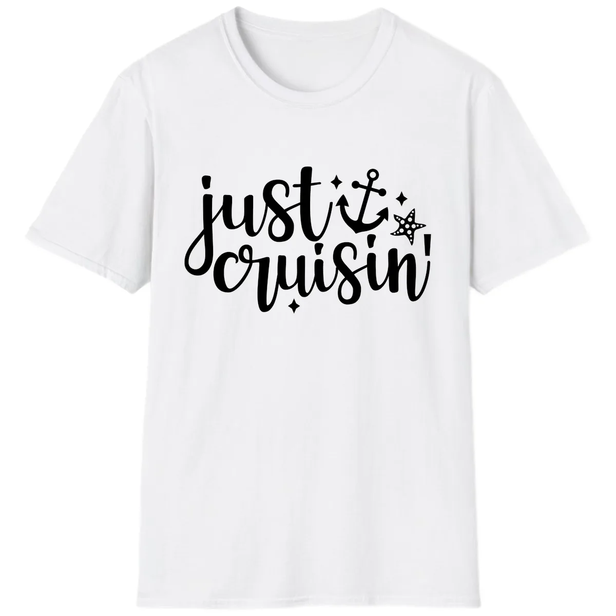 Just Cruisin' Anchor and Starfish T-Shirt in White
