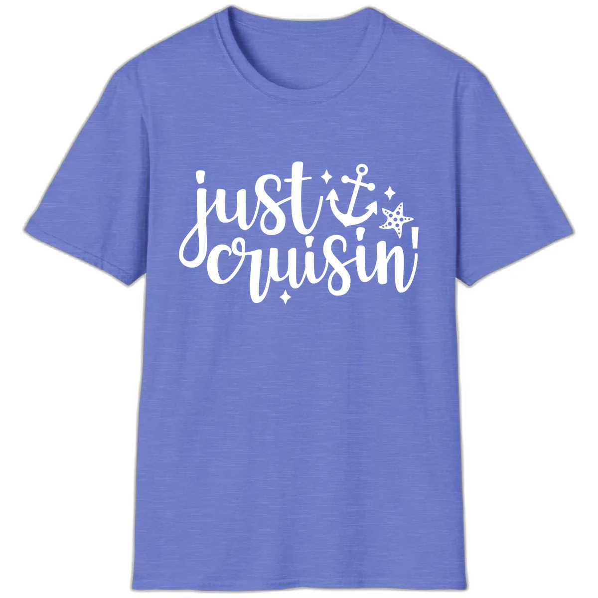 Just Cruisin' Anchor and Starfish T-Shirt in Heather Royal