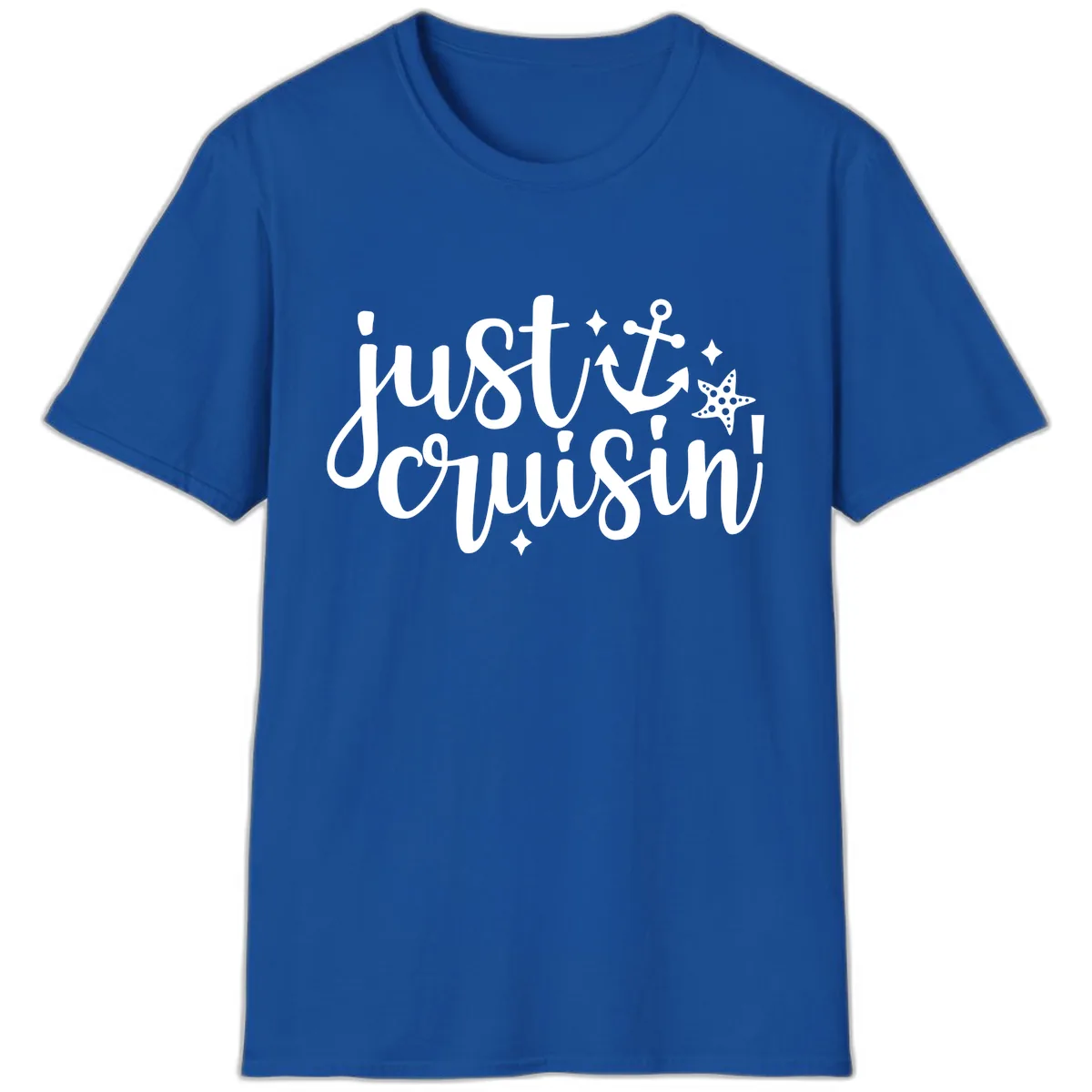 Just Cruisin' Anchor and Starfish T-Shirt in Royal