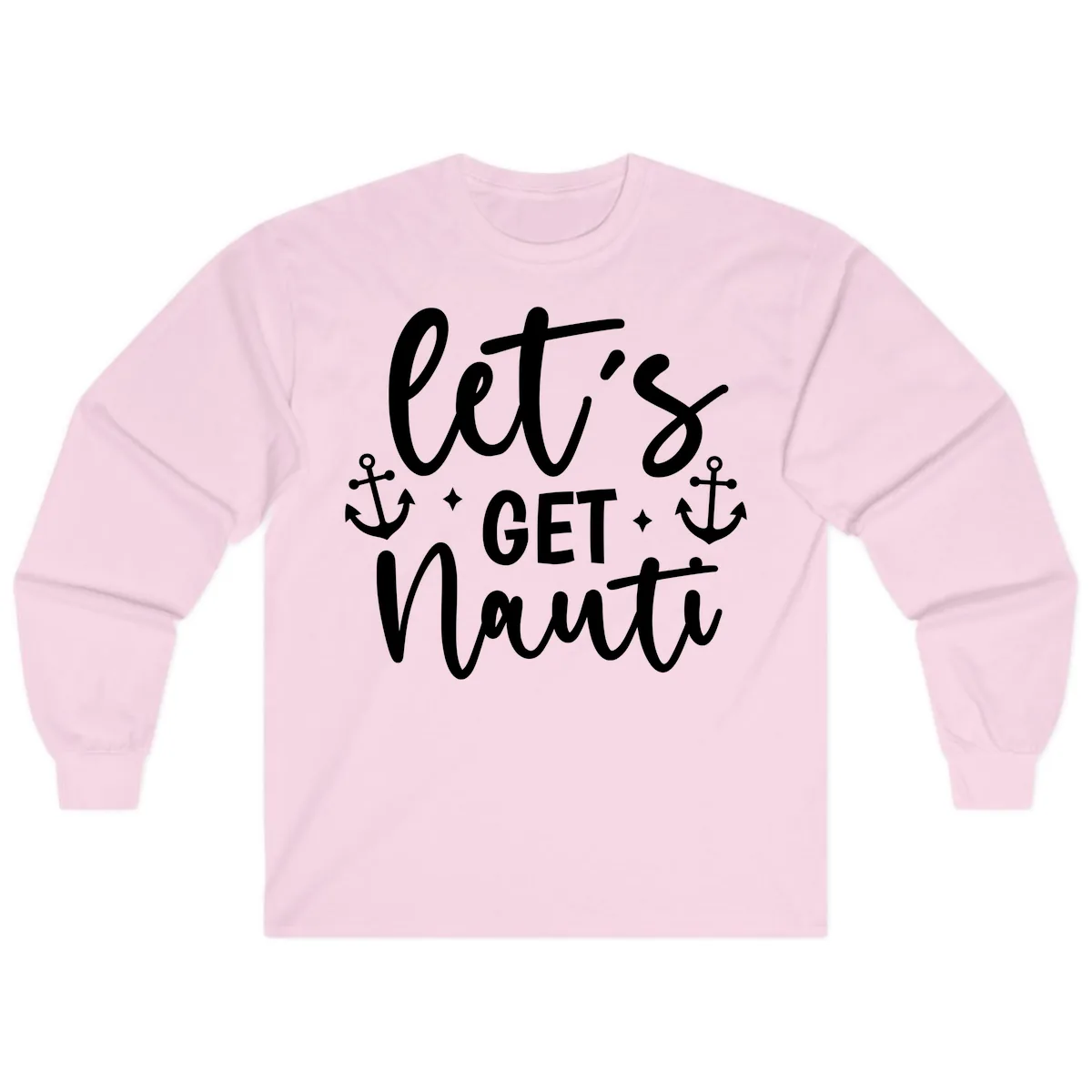 Let's Get Nauti Cruise Design Long Sleeve in Light Pink