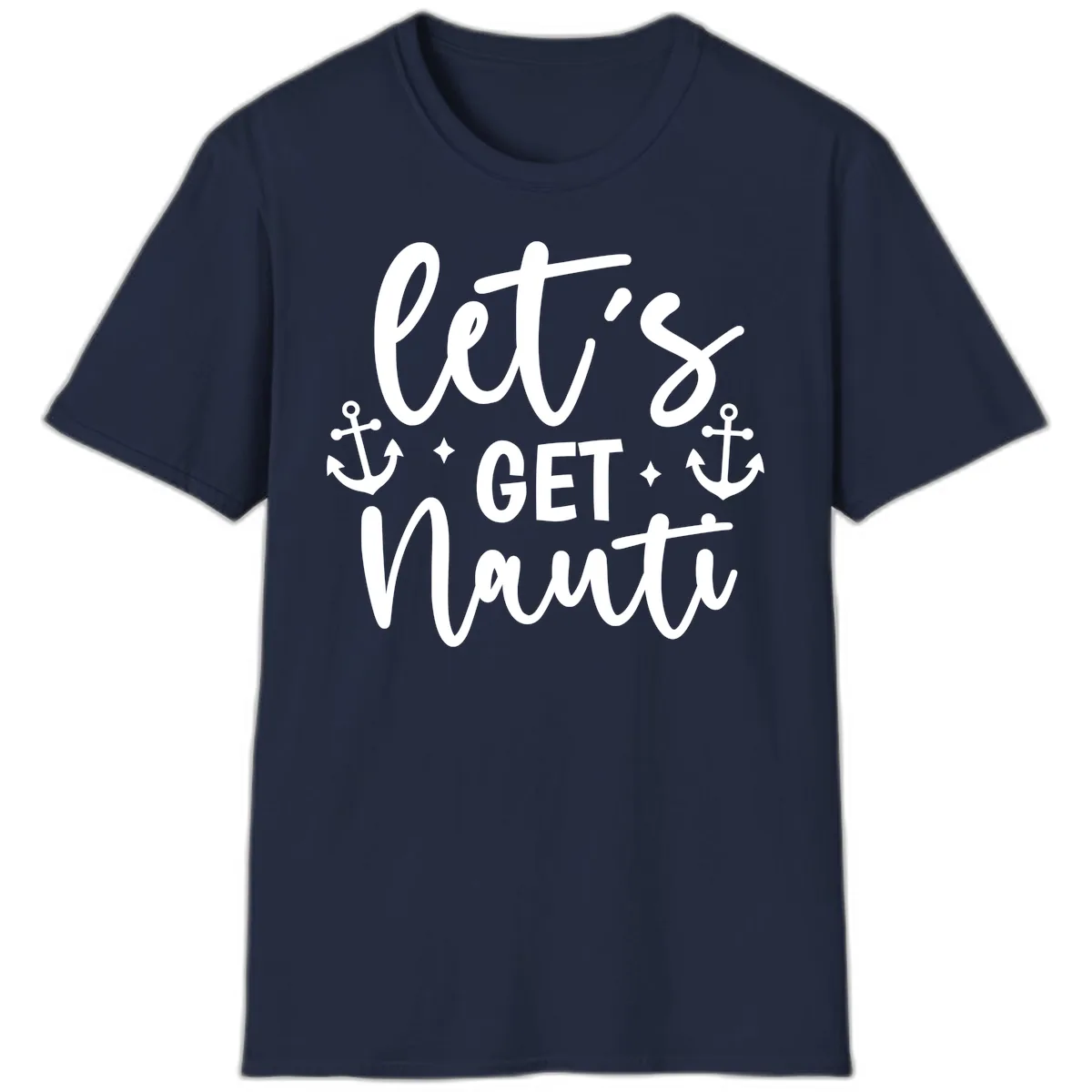 Let's Get Nauti Cruise Design T-Shirt in Navy