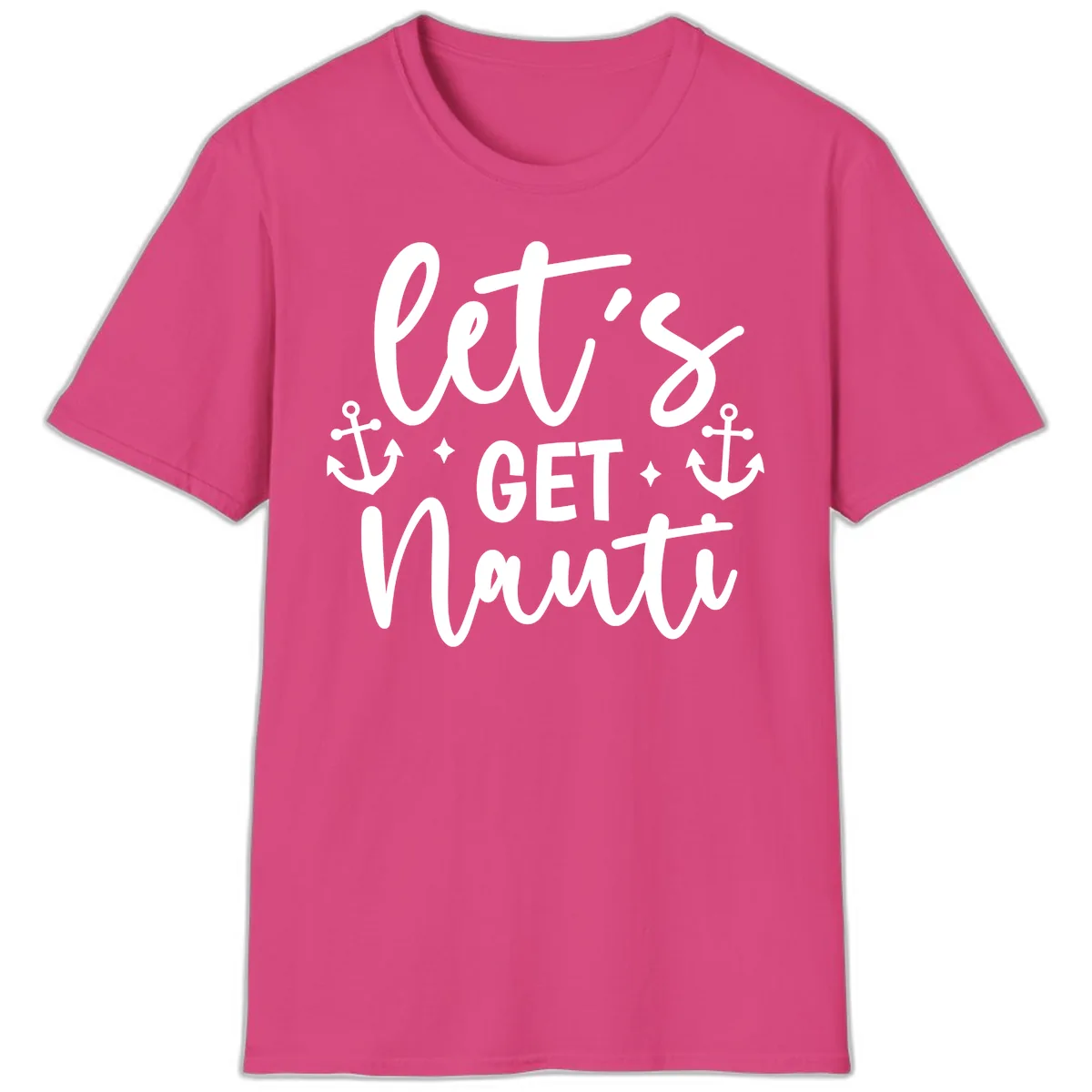 Let's Get Nauti Cruise Design T-Shirt in Heliconia