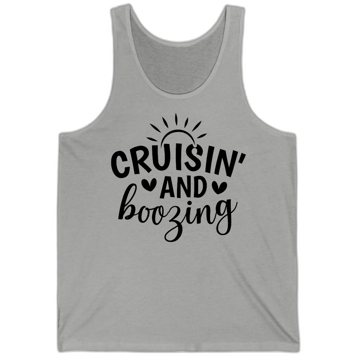 Cruisin And Boozing Sun Design Tank in Athletic Heather