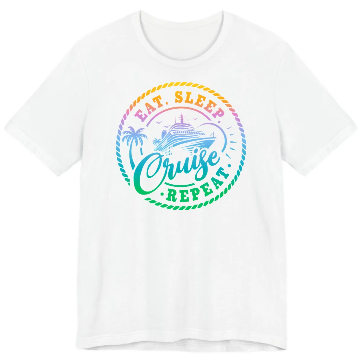 Eat Sleep Cruise Repeat Design Premium T-Shirt in White