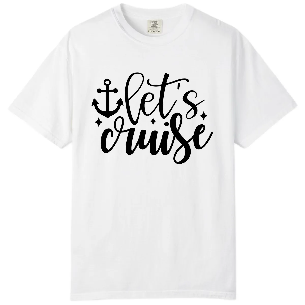 Let's Cruise Anchor Design Comfort Color in White