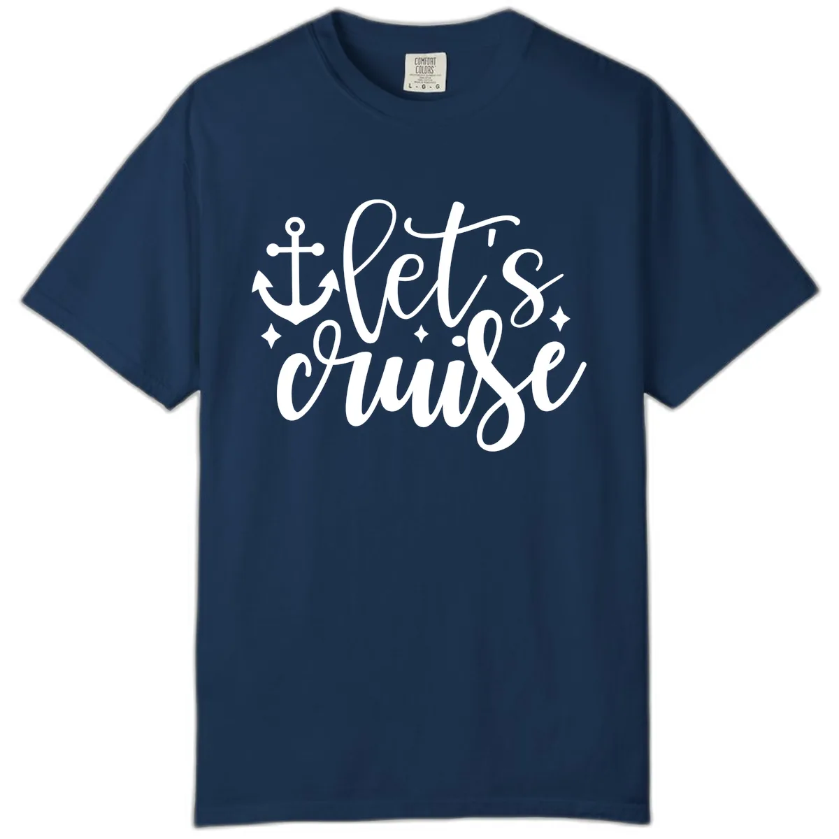 Let's Cruise Anchor Design Comfort Color in Navy