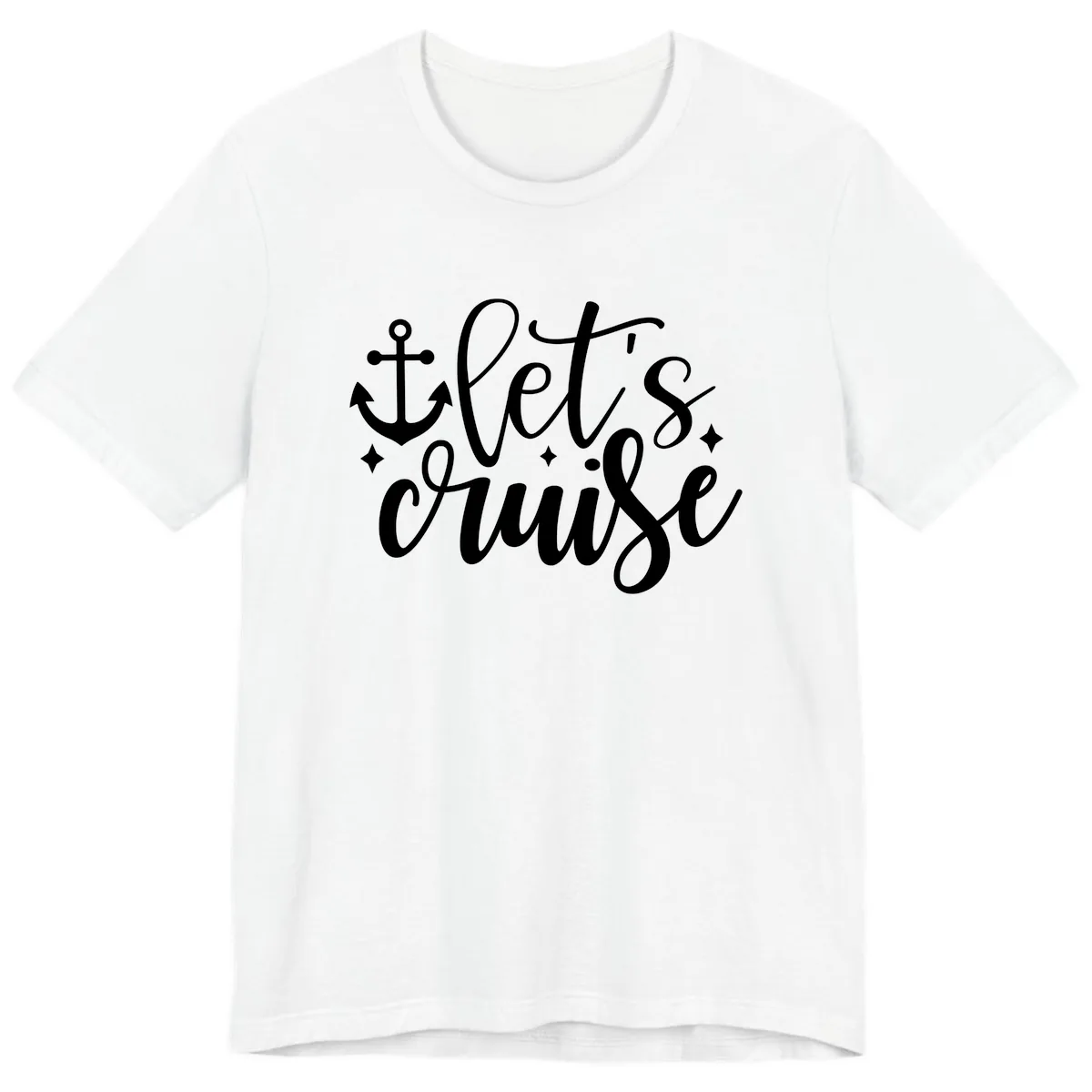Let's Cruise Anchor Design Premium T-Shirt in White