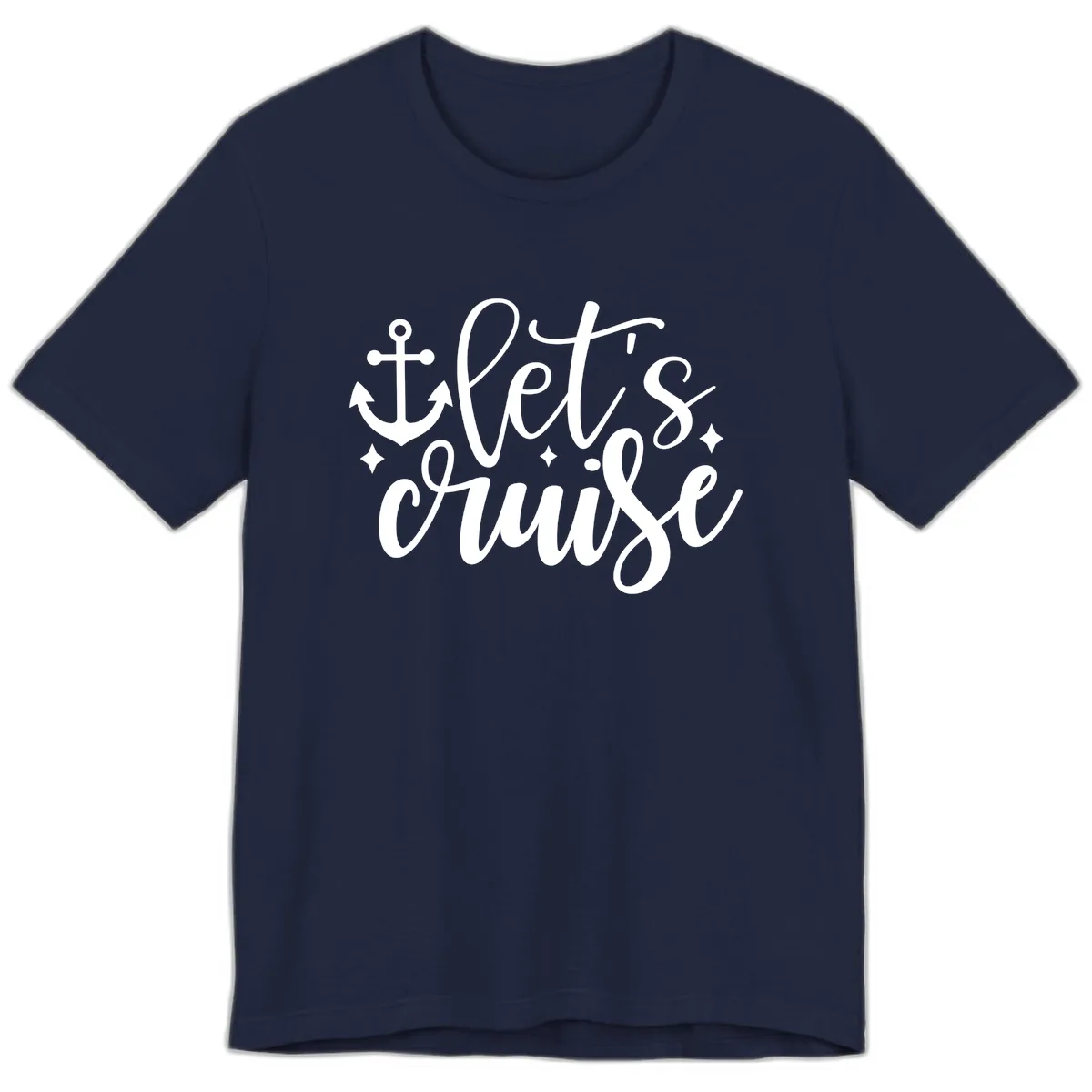 Let's Cruise Anchor Design Premium T-Shirt in Navy