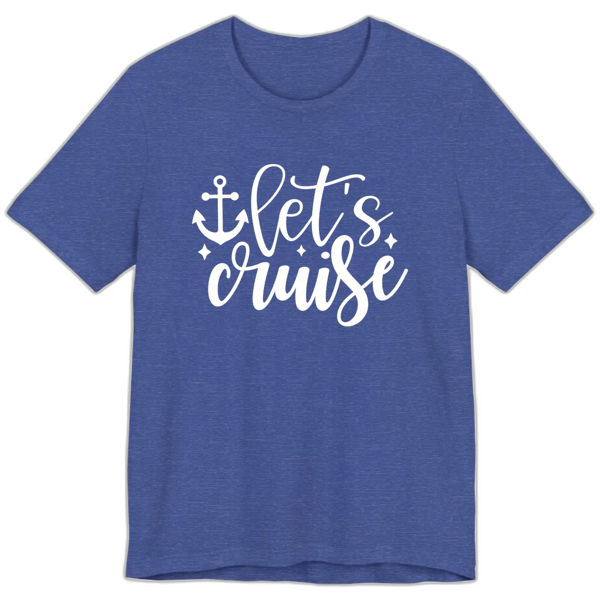 Let's Cruise Anchor Design Premium T-Shirt in Heather True Royal