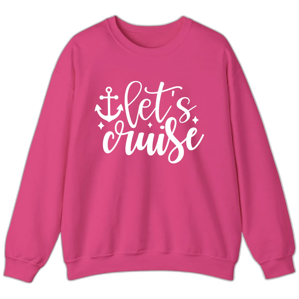 Let's Cruise Anchor Design Sweatshirt in Heliconia
