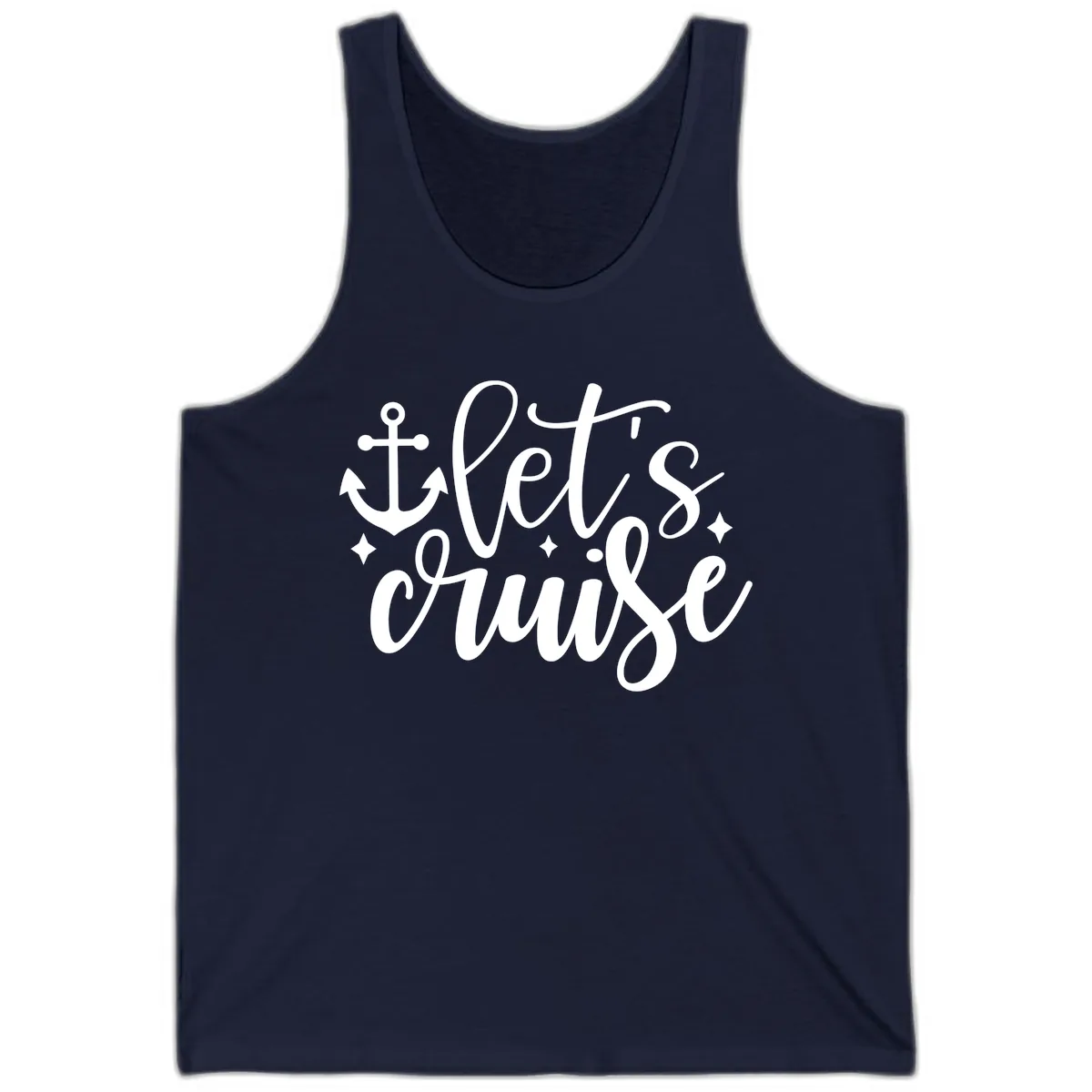 Let's Cruise Anchor Design Tank in Navy