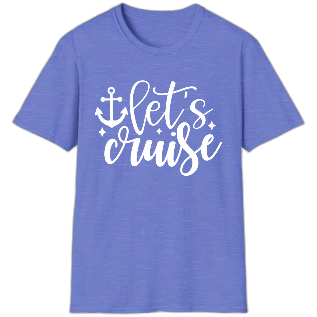 Let's Cruise Anchor Design T-Shirt in Heather Royal
