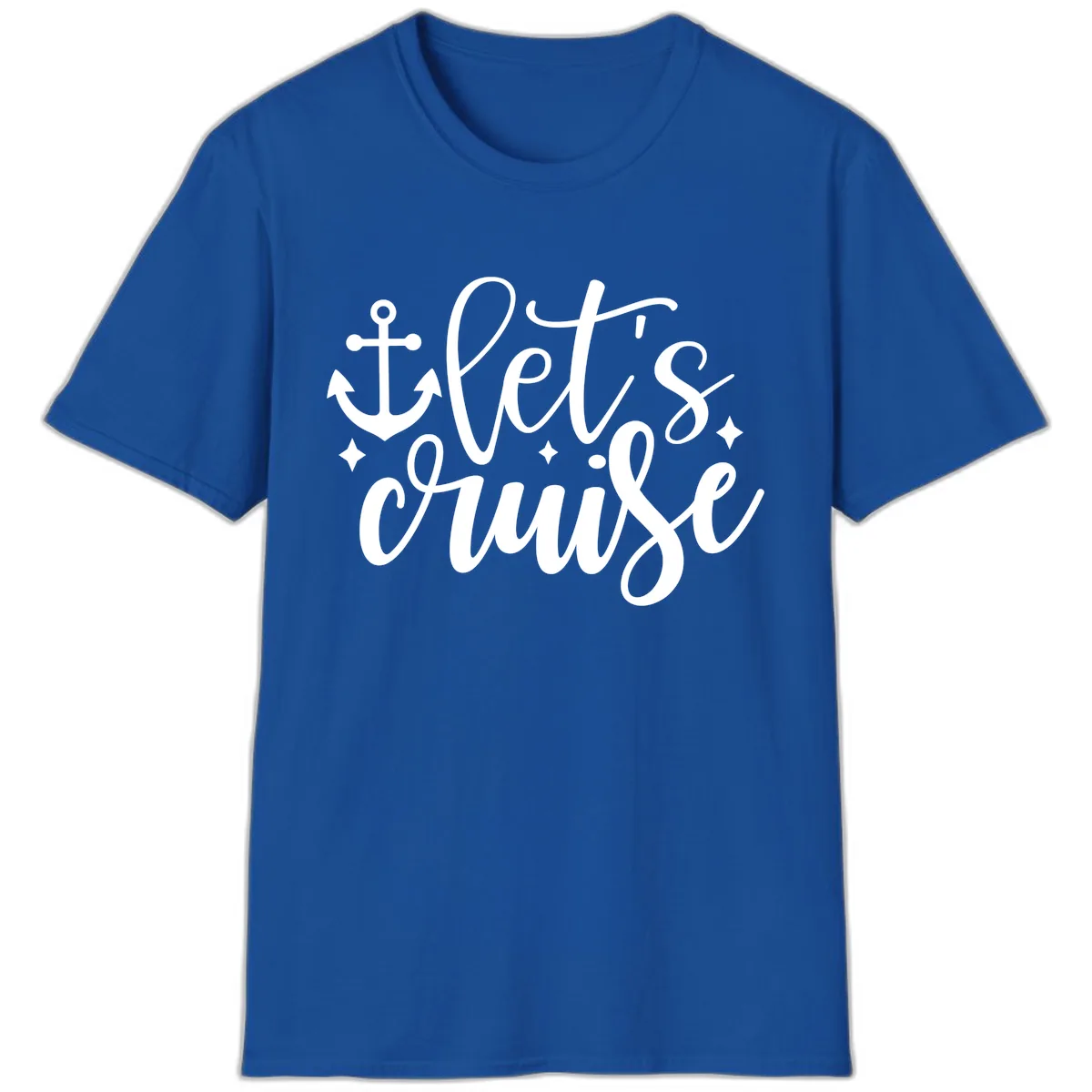 Let's Cruise Anchor Design T-Shirt in Royal