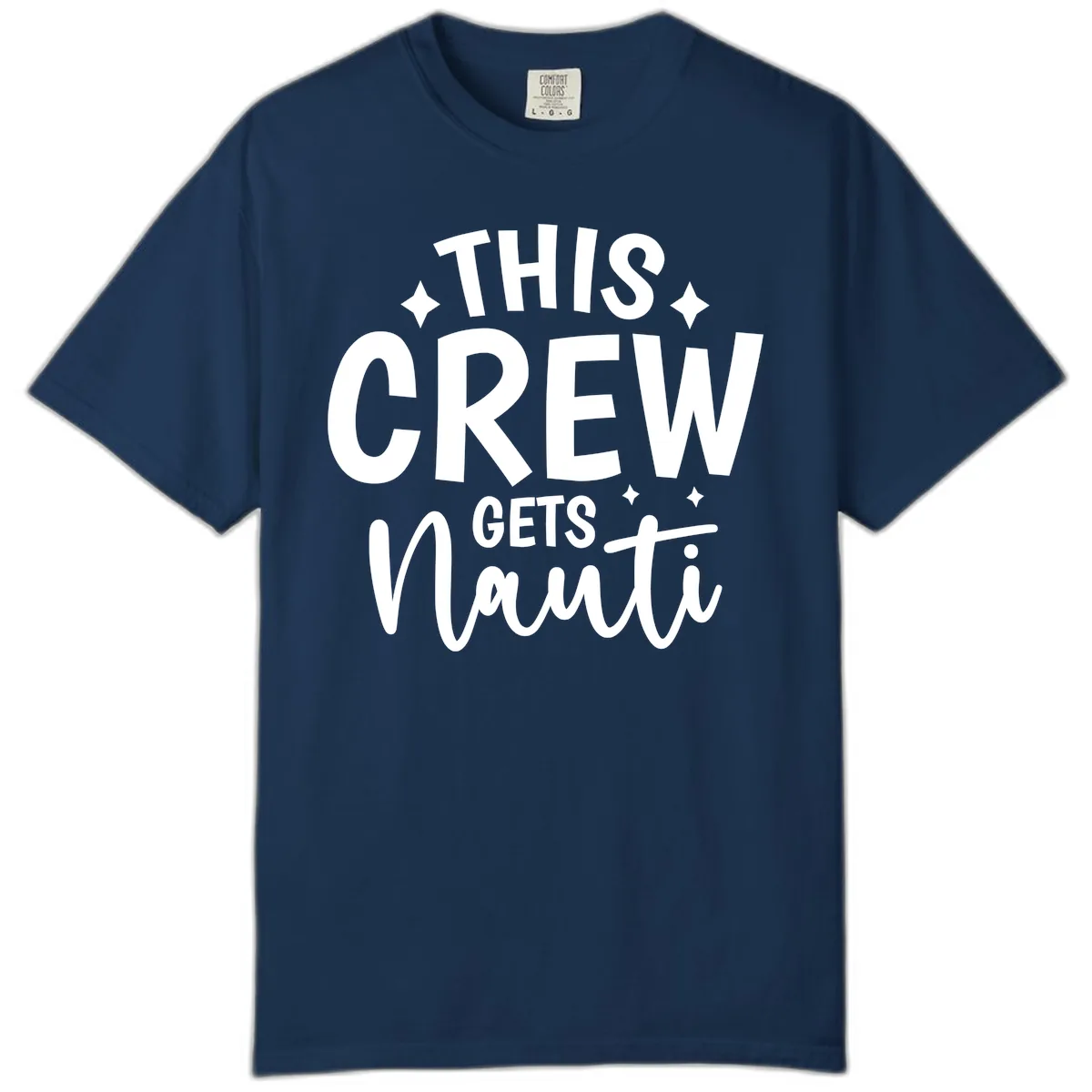 This Crew Gets Nauti Funny Cruise Shirt Comfort Color in Navy