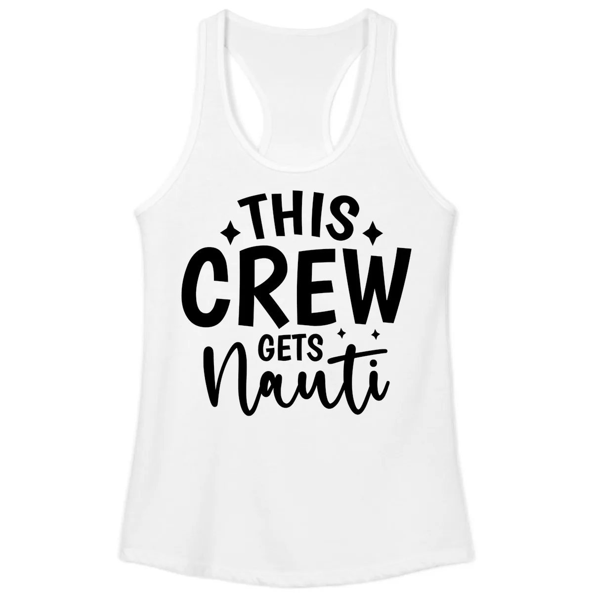 This Crew Gets Nauti Funny Cruise Shirt Ladies Tank in White