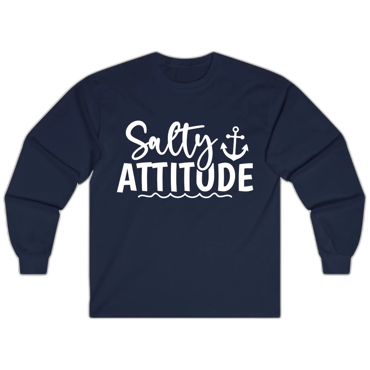 Salty Attitude Cruise Design Long Sleeve in Navy