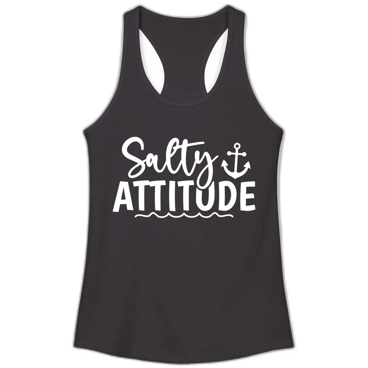 Salty Attitude Cruise Design Ladies Tank in Black