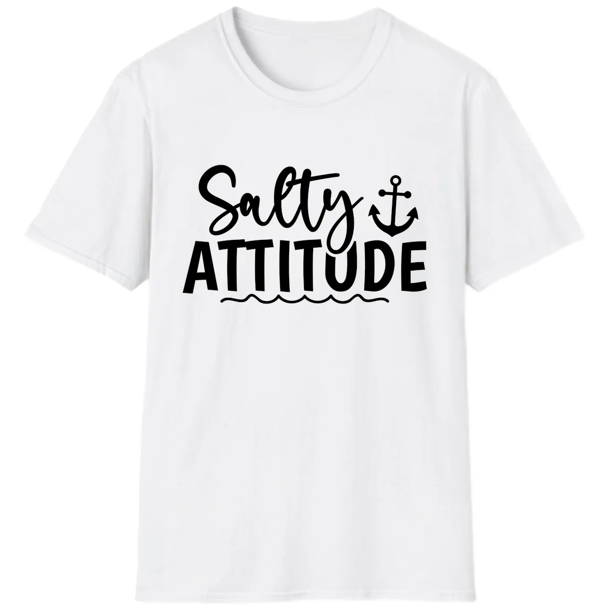 Salty Attitude Cruise Design T-Shirt in White