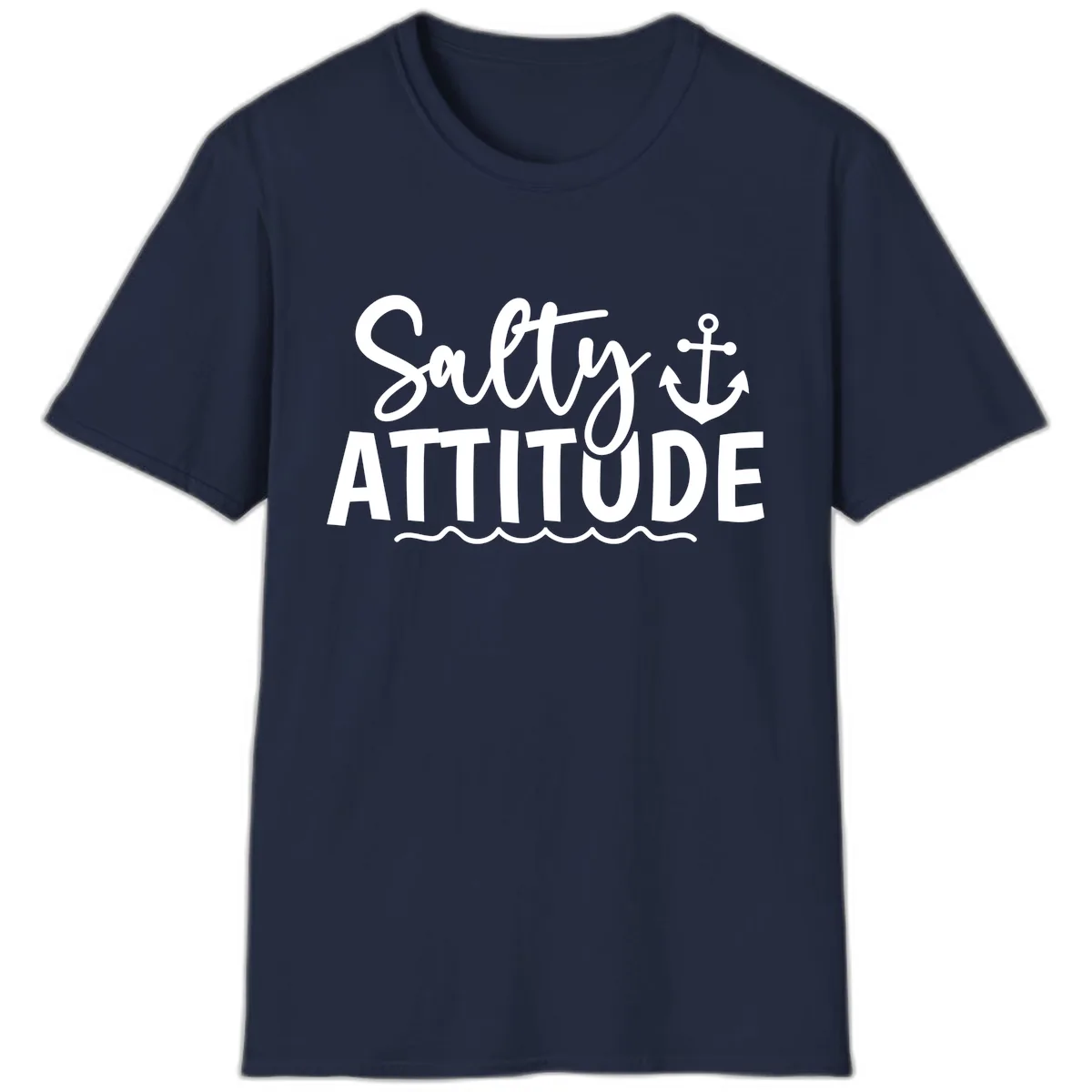 Salty Attitude Cruise Design T-Shirt in Navy